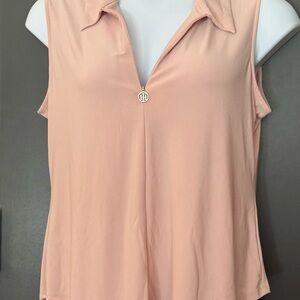 Tommy Hilfiger Orange and Pink Sleeveless Polo Tank Top